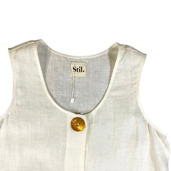 Stil LA Linen Akoya Shell Tie-back Dress - S - Picture 2 of 4